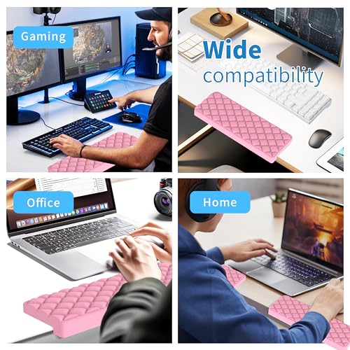 Image of MEKASS L-Shaped Desk Elbow Pad for Desk, Memory Foam Elbow Support Padding with Non-Slip, Ergonomic Desk Edge Cushion, Wrist Comfort Support for Office Home 2 Pcs (Diamond Pink)