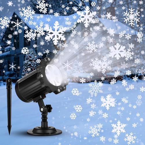 Koxuiuf Christmas Projector Lights Outdoor Decoration - 2024 New Vivid Snowflake Led Ip65 Waterproof Projector Lights Adjustable For Xmas Projector For Indoor Outdoor Christmas Party cover