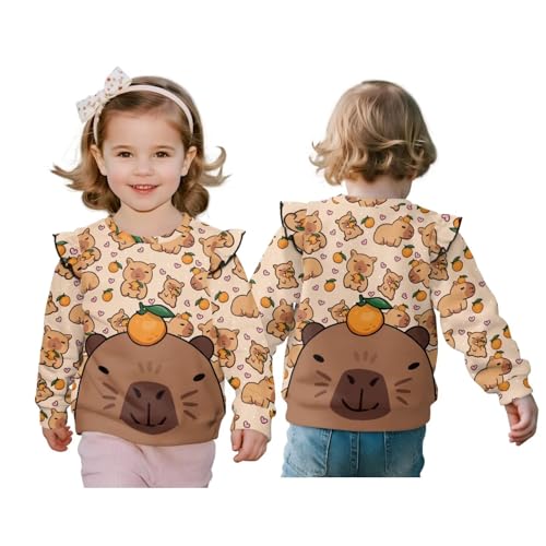 AFPANQZ Casual Ruffle Sweatshirt Crewneck Long Sleeve Tops Pullover Toddler Baby Girl Kids Child Fall Clothes