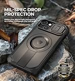 Dexnor for iPhone 13/14 Magnetic Case With Slide Camera Cover & Adjustable Kickstand & Built-in Screen Protector, Rugged Shockproof Bumper Cases Heavy-duty Cover - Night Black - Image 7