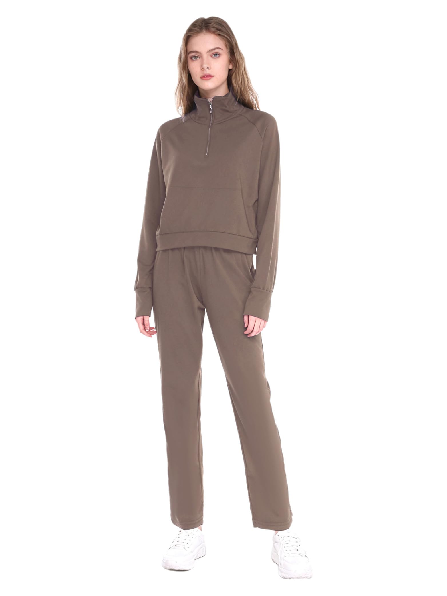 Womens Tracksuit Sets 2 Piece Sweatsuit Top and Loose Long Pants 2-piece Tracksuit Activewear for Sports