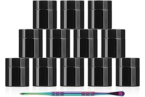 12-Pack 10ml UV-Protected Glass Jars with Lids for Storage and Preservation (10g Capacity)
