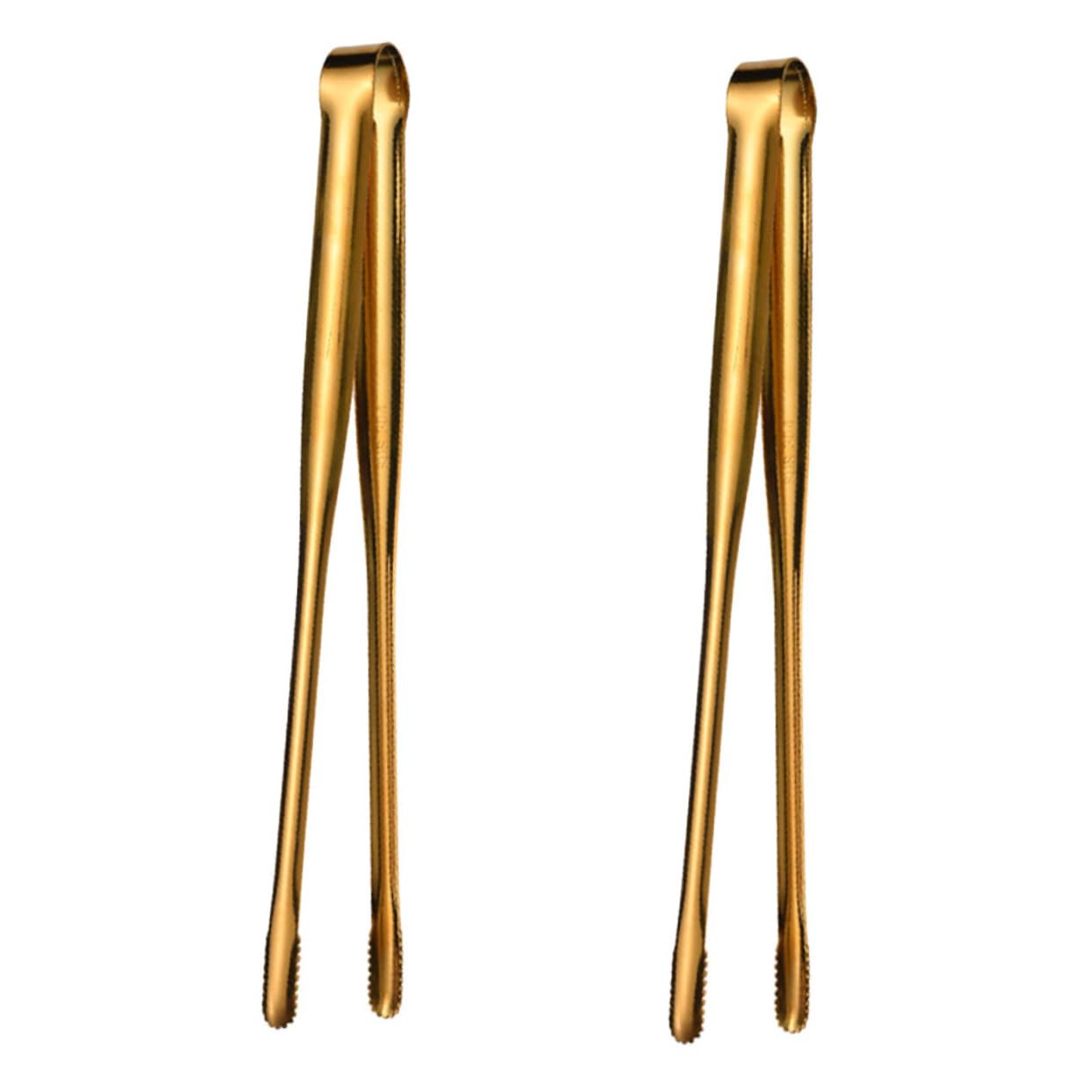 OFFSCH 2Pcs Stainless Steel Barbecue Tongs Wear Resistant Food Clamps for Grilling Comfortable Grip Kitchen Utensils for Home Restaurant and Outdoor Events