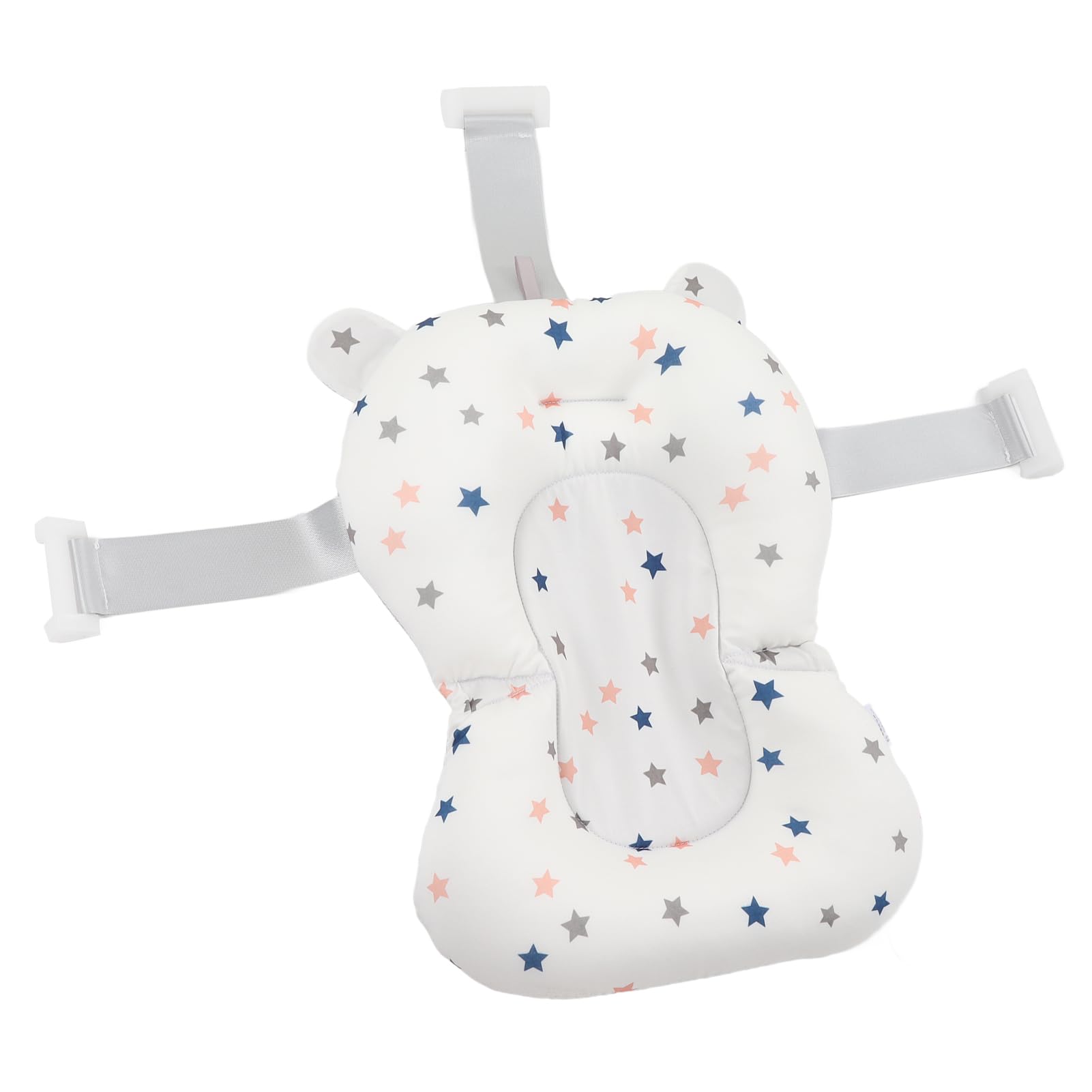 Coussin de Siège de Baignoire pour bébé, Fixation de Siège de Baignoire Pliable et Réglable en Toute sécurité pour Prendre une Douche (Etoiles blanches)
