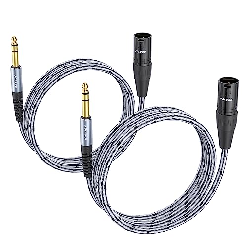 JOLGOO 1/4 Inch TRS to XLR Male Cable, Balanced 6.35mm TRS Plug to 3-pin XLR Male