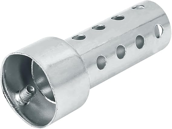 Larcele 42mm Universal Motorcycle Exhaust Silencer Adjustable Removable Motorcycle Exhaust Muffler XSQ-03 (Small, Silver)