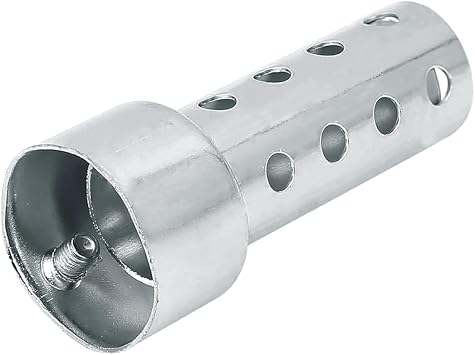 Larcele 42mm Universal Motorcycle Exhaust Silencer Adjustable Removable Motorcycle Exhaust Muffler XSQ-03 (Small, Silver)