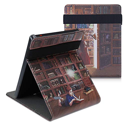 kwmobile hoes compatibel met Kobo Aura Edition 1 - Hoesje voor ereader in meerkleurig - Magische Bibliotheek - Image 6