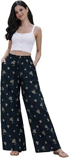 GRB IMPEX Comfortable Rayon Flare Palazzo for Women | Relaxed Fit with 2 Utility Pockets Price In India