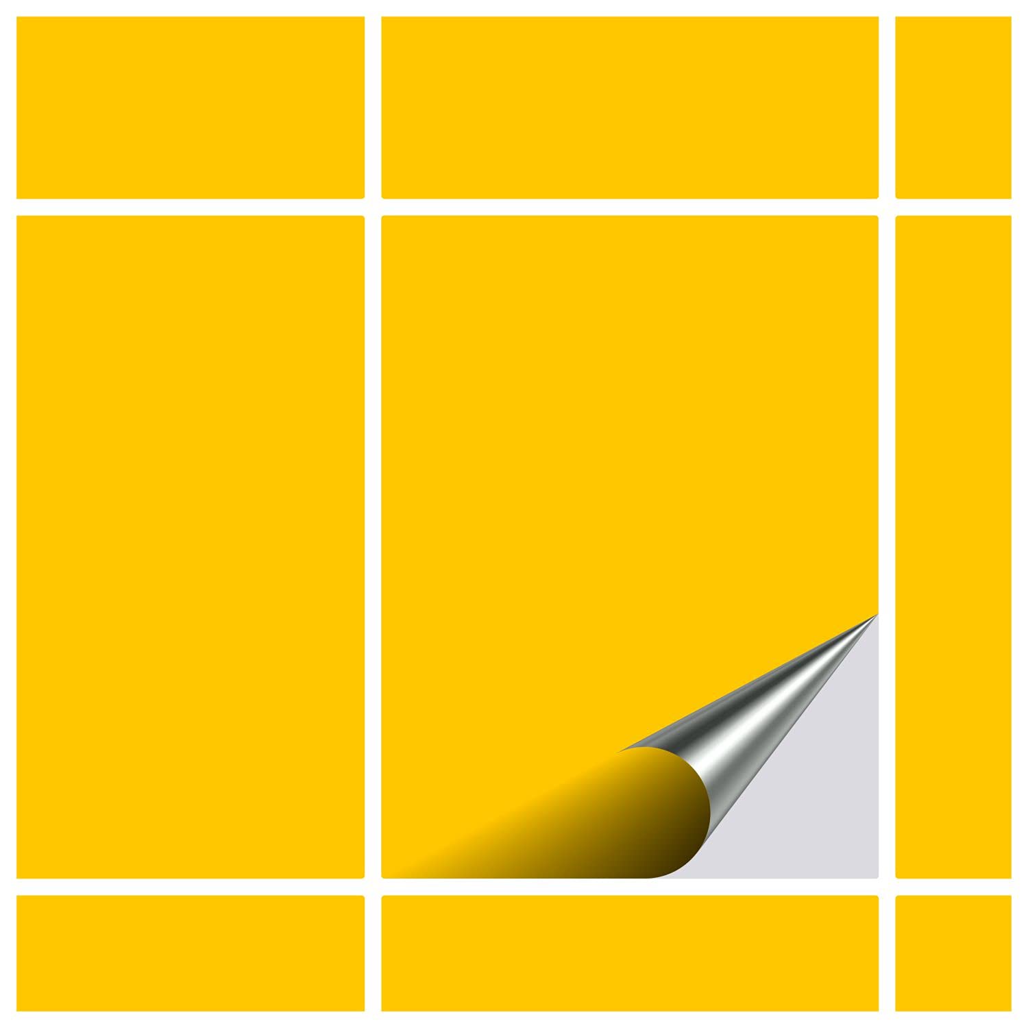 Vinilos Adhesivos Para Azulejos De Cocina Y Baño - Amarillo Opaco, 60 Unidades, Fáciles De Aplicar Y Quitar