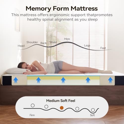 Image of Foldable Mattress Queen - 6 Inch Tri Fold Memory Foam Folding Bed with Washable Cover, Non-Slip Bottom, Portable Floor Mattress for RV, Guest Room, Camping, No Fiberglass Fireproof Core, 78 inchx58 inchx6 inch