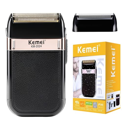 KEMEI Foil Shaver for Men, aterproof Razor Shaver, ordless Electric Rechargeable Shavers, rimmer Razors Blade Washable Grooming Razor Gift for Men