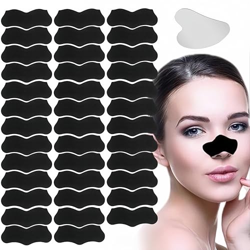 Tiras Nasales Eliminación Puntos Negros,38pcs Tiras De Espinillas,Blackhead Nose Strips,Nose Strips,Blackhead Nose Strips, Tiras De Limpieza Profunda,Tiras de Carbón Anti Puntos Negros