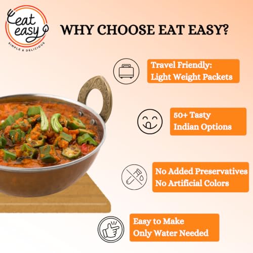 Image of Eat Easy Ready To Eat Masala Bhindi, Instant Okra Curry- 85g (Pack of 2)