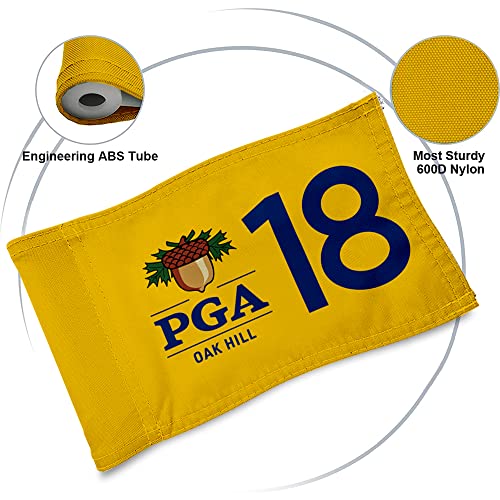 2But Standard Golf Flag Pga Golf Pin Flag Practic Putting Green Golf Flag For Backyard Garden Double-Sewn 600D Nylon Miniature Pin Flag Regulation Tube Flag 20"L X 13"H Yellow #TOP2