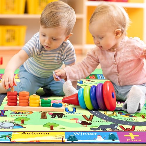 Tapete Terrug para niños educativo 5x7 pies verde miniatura 5