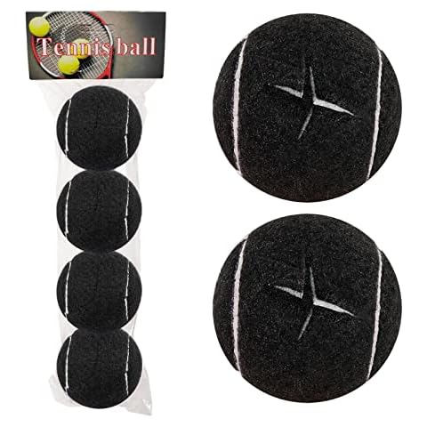 GKK 4 PCS Precut Walker Tennis Balls for Chairs Long Lasting Tennis Ball Chair Foot Covers Walker Balls Glides for Furniture Legs Chair Desk Legs Coverings and Floor Protection (Black) Cover