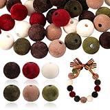 48 Stück Weihnachten Beads Samt-Weihnachtsperlen zum Basteln Weihnachtssamtperlen Beflockte Weihnachtliche Silikonperlen Perlen Weihnachten Basteln für die Herstellung Von Schmuck Verzierung(16 mm)