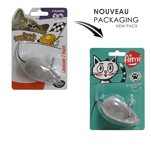 Souris mécanique pour chat Aimé jouet interactif gris - 7