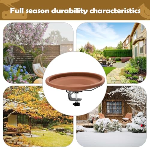 Bain d'oiseaux pour l'extérieur durable avec support de clôture - 5
