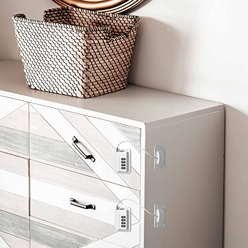 NAVESO Lucchetto per Frigorifero Bambini, 2 Pezzi Blocco Frigorifero Senza Chiave, Bambini Blocco Armadio per Frigoriferi Lavatrici Armadi Guardaroba Servizi Igienici Finestre, Bianco - Image 7