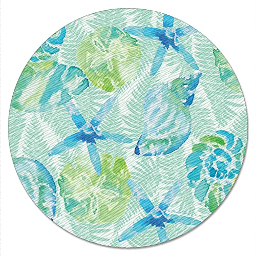 CounterArt Isla Mona Coastal 4mm Tempered Glass Lazy Susan Turntable 13
