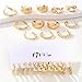 24 Pairs Gold Hoop Earrings Set for Women Hypoallergenic Chunky Chain Twisted Open Hoops Dangle Earring Packs for Birthday Party Fashion Jewelry Gift (18PCS-Gold)