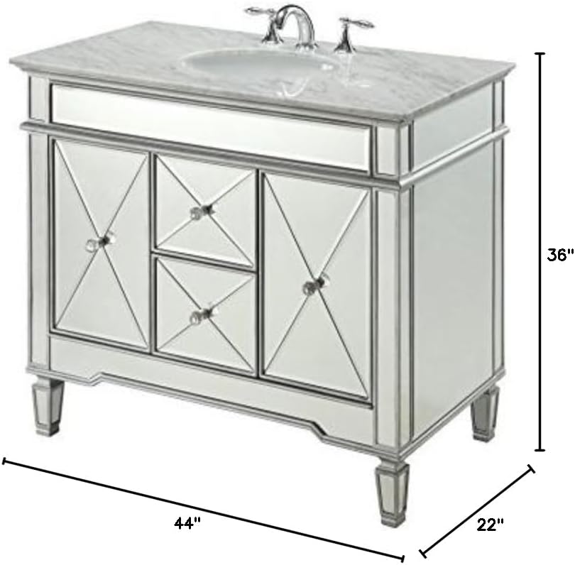 44” Mirror Reflection Adelia Bathroom Vanity w/Ravalli Mirror # 13Q355-MR2385