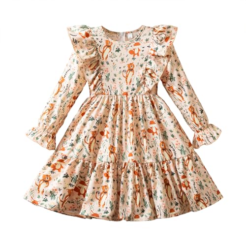 HNXDYY Little Girl Ruffle Dress Long Sleeve Party Princess Vintage Fall Winter Clothes