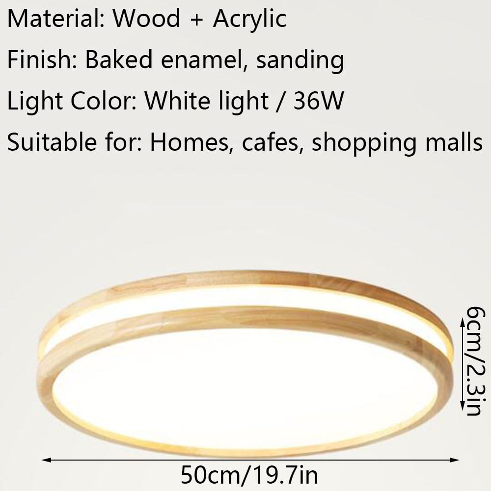 Wpuszczana Nowoczesna Drewniana Lampa Sufitowa LED Lampa Sufitowa O Zimnej Bieli 6000 K Energooszczędna Lampa Panelowa Dekoracyjna Do Wnętrz Okrągła Oprawa Oświetleniowa Do Montażu Wpuszczanego KNBVFH