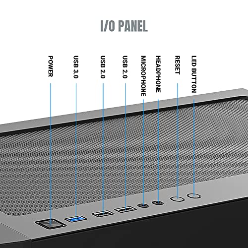 Image of Ant Esports ICE-5000 RGB Mid- Tower Computer Case /Gaming Cabinet - Black | Supports E-ATX, ATX, Micro-ATX, Mini-ITX | Pre-Installed 3 x 120mm ARGB Fans in Front