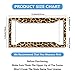 Personalized License Plate Frame Stainless Steels Cute Cheetah Leopard Brown License Plate Car Tag Holder with 4 Holes and Screws for Women Men Auto for USA Canada Vehicles Standard (12