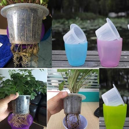 Miniatura 6 de Maceta de plástico, macetas de orquídeas con agujeros, red de malla, macetas de orquídeas de 4 38 pulgadas para decoración del hogar, 3 cestas