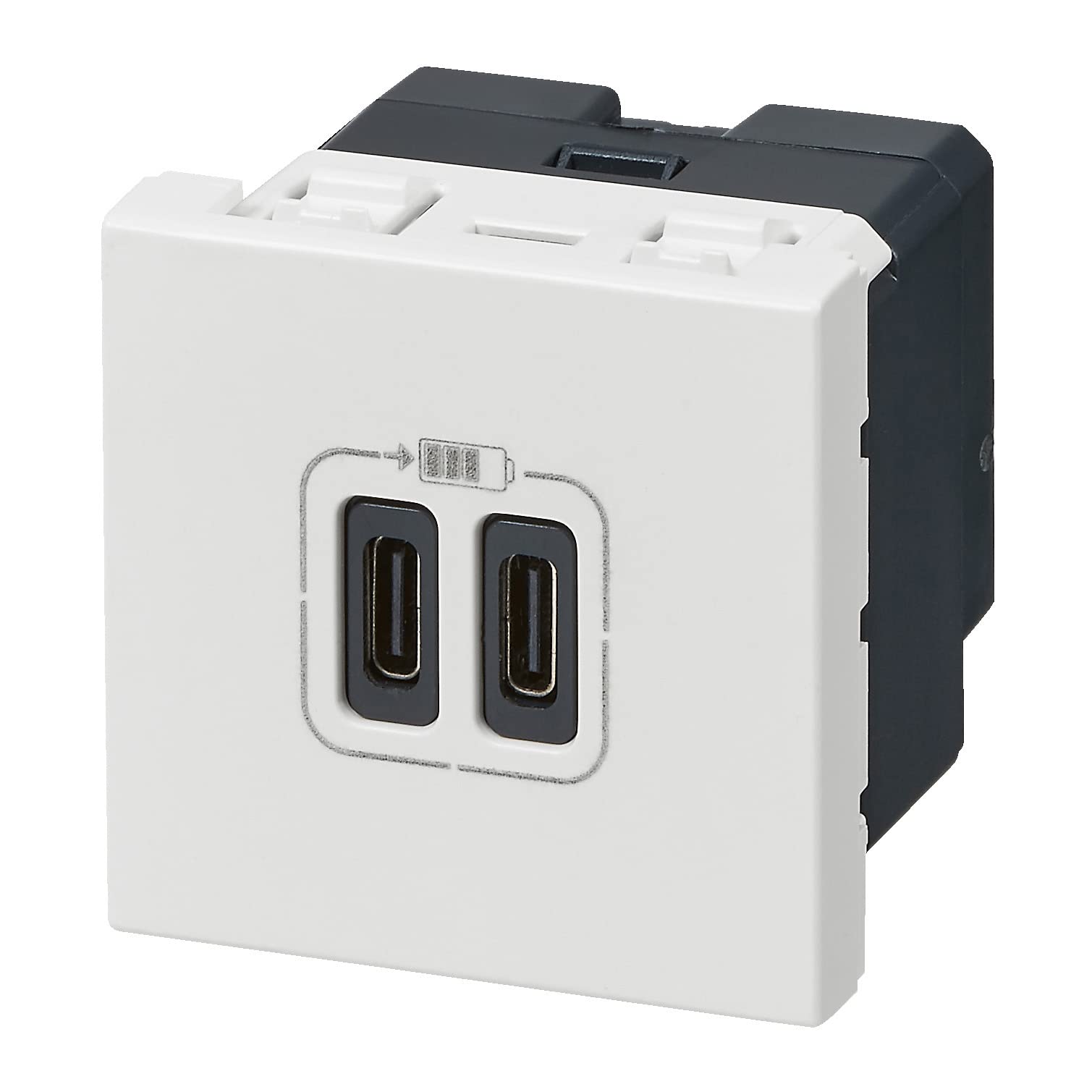 Legrand - Double chargeur USB Type-C Mosaic 3A 2 modules - blanc