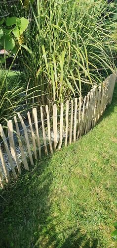 Staketenzaun Haselnuss - 80 x 500 cm (Lattenabstand 7-9 cm) - Roll-Zaun mit gut gespaltenen Staketen...