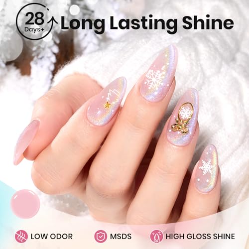 Image of Beetles Prismatic Christmas Cat Eye Gel Nail Polish - 15ML Christmas Silver Glitter Rainbow Cat Eye Gel Polish with Magnet Soak Off UV Velvet Nail Polish Salon DIY Manicure Winter Gift for Women