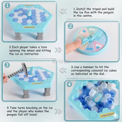 Image of Mini Tabletop Ice Breaking Penguin Game for Kids | Classic Balance Board Game | Fun Indoor Family Game & Birthday Gift for Boys and Girls(Penguin Ice Breaking Game)