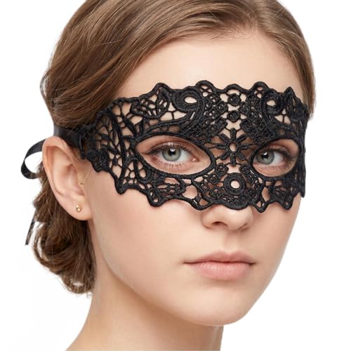 Image of Exlinonline Lace Masquerade Mask Elastic,Fit for Adult,Soft Gentle Material,Specially For Costume,Thememed Party