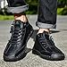 Men's Vintage Hand Sewn Stitching Side Zipper Ankle Boots Fashion Outdoor Non-Slip Lightweight Casual Loafers Comfortable Wearable Walking Shoes (Black,8)