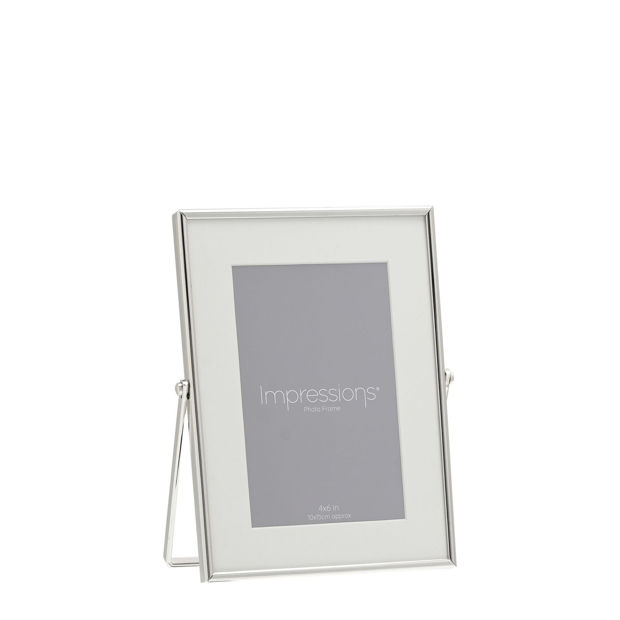 pf+a REAL GLASS Standing Photo Frames - Silver-Plated 6x4 inch Easel Picture Frame (Silver, 6x4 Picture Frame)