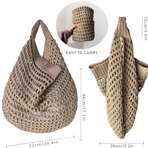 Large Beach Bags for Women Summer Beach Tote Bag Aesthetic Tote Bag Hippie Bag Knit Bag2