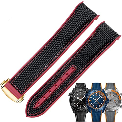 Bracelet montre silicone nylon 22mm étanche avec boucle pliante sécurisée pour montre sport