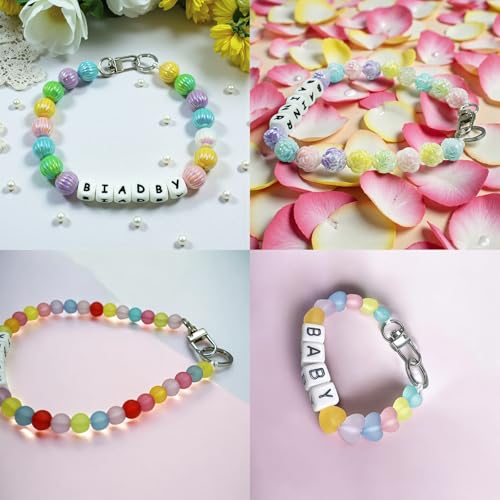 Personalisierte Perlen Hundehalsband, benutzerdefinierte Haustier-Schmuck Candy Farbe Hundehalsband mit Namen, Freundschaft Armband Geschenk für Hunde, Katzen, Haustiere