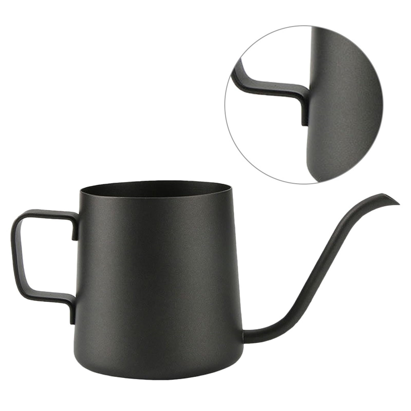 Kaffee Wasserkocher Milchbecher aus Edelstahl 304, handgebrühte Kaffeekanne, hängende Ohrkanne, Kaffeezubehör, Schwanenhals-Teekessel, Kaffeezubehör 250 ml Für Kaffee，Tee