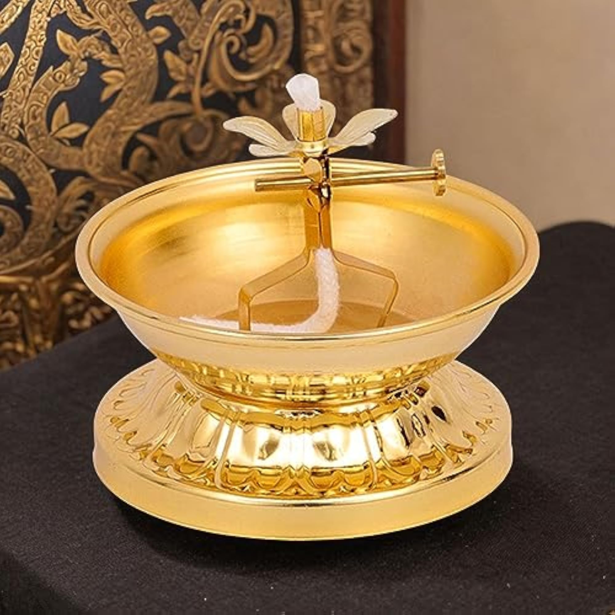 Alloy Ghee Lamp Holder Meditation Tea Light Holder