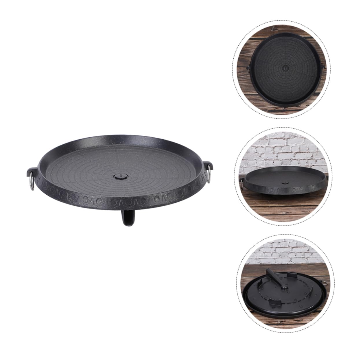 Piastra Barbecue Antiaderente Leggera in Ghisa Resistente Al Calore Per Bistecche e Pancetta Adatta Fornelli Gas Portatili Per Uso Interno Ed Esterno Per Picnic e Feste