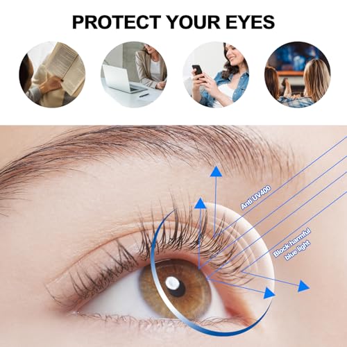 Image of Oversized Metal Reading Glasses Women Men, Large Fashion Blue Light Blocking Computer Readers