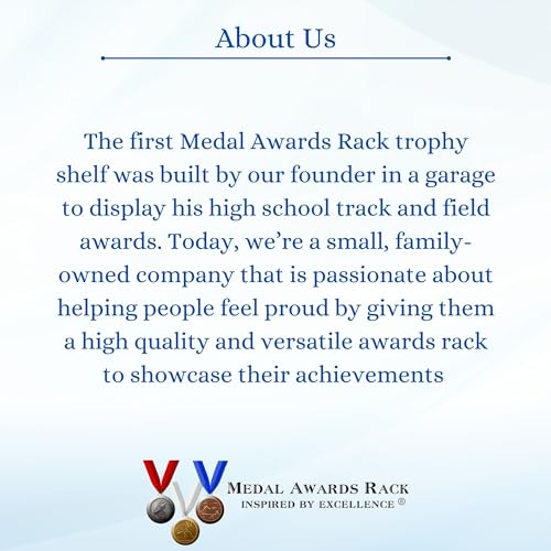 Image of MedalAwardsRack 3ft- Ultimate Medal Hanger Display and Trophy Shelf - Multi-Sport Trophy and Medal Holder for Medal Display, Plaques, Pictures, Trophies and more. Solid Wood - Large 36 inch - Grey