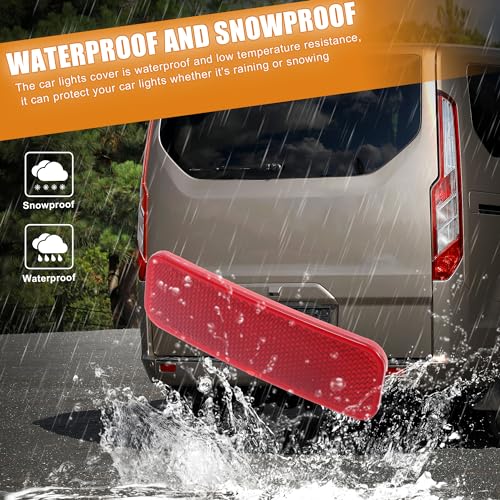 Image of X AUTOHAUX 1 Pcs Driver Side Rear Left Side Bumper Reflector for Ford Transit Connect 2014-2022 BK2Z-13A565-A ABS Red