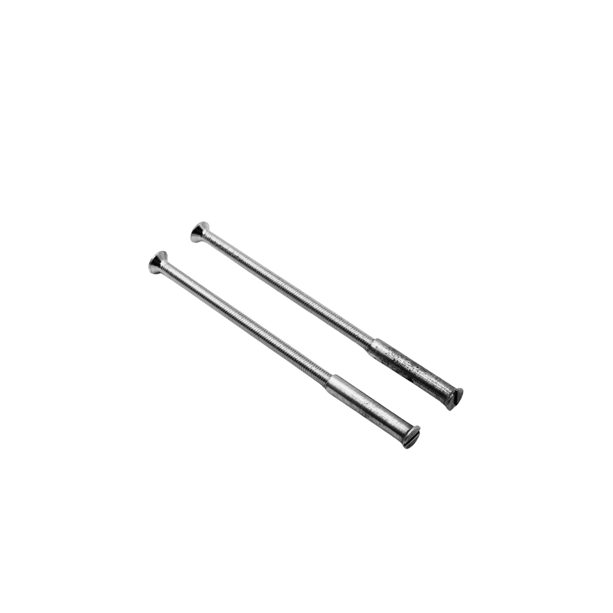 M3 Silver Internal Door Handle Screw Connecting Bolts w/Sleeves, 10 Screws, Door Handle Fixing Screws, Through Bolts for Door Handles, Replacement Screws for Roses, Knobs, Escutcheons & Lever Handles